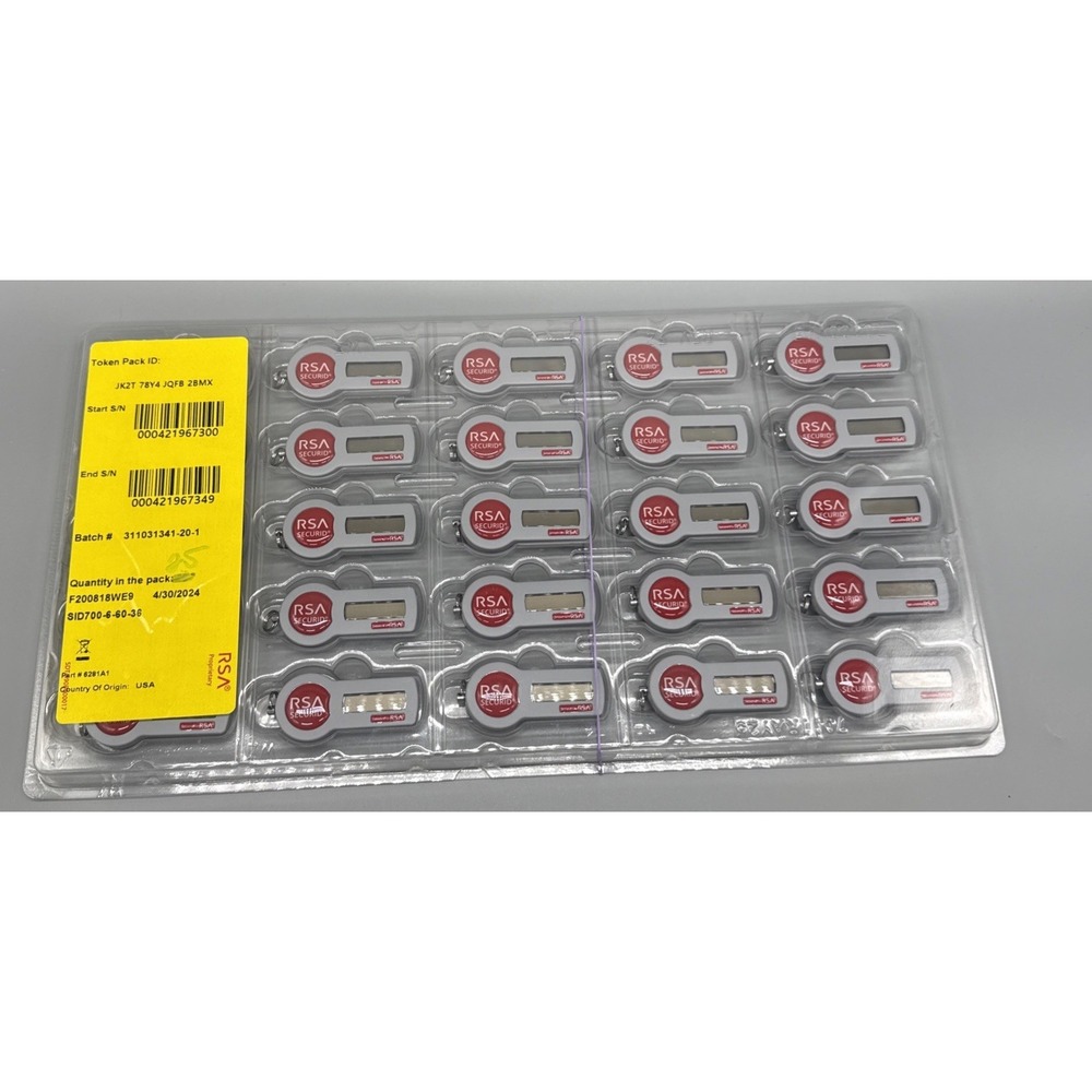 RSA SecurID 700 Hardware Tokens‎ Expired 04/30/2024 SID700-6-60-36 Pack Of 25